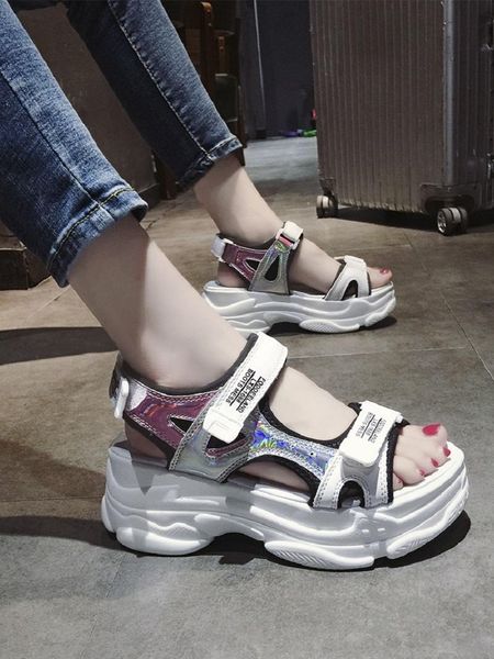 sandals trendy fashion summer color matching platform wear-resistant lightweight and comfortable ladies roman sports sandals., Black
sandals trendy fashion summer color matching platform wear-resistant lightweight and comfortable ladies roman sports sandals., Black