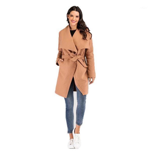 women's wool & blends 2021 woolen coat women autumn winter light tan fashion europe and america lapel long sleeve casual jacket gh697, Black
women's wool & blends 2021 woolen coat women autumn winter light tan fashion europe and america lapel long sleeve casual jacket gh697, Black