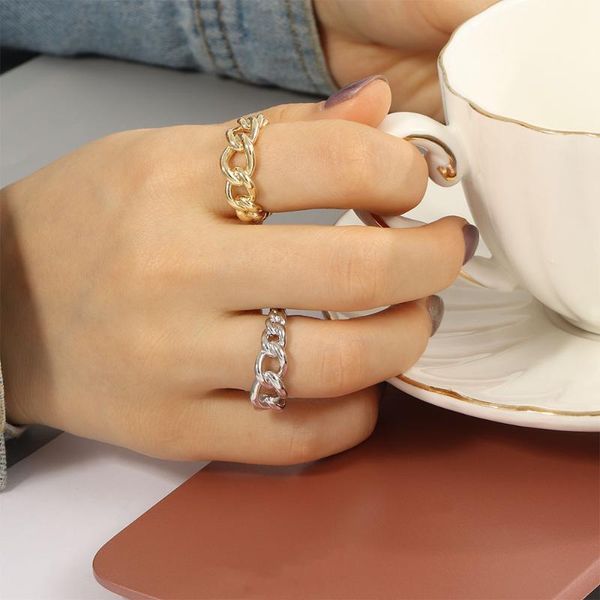 cluster rings fashion women creative chunky chain link twisted geometric ladies vintage open adjustable jewelry gifts, Golden;silver
cluster rings fashion women creative chunky chain link twisted geometric ladies vintage open adjustable jewelry gifts, Golden;silver