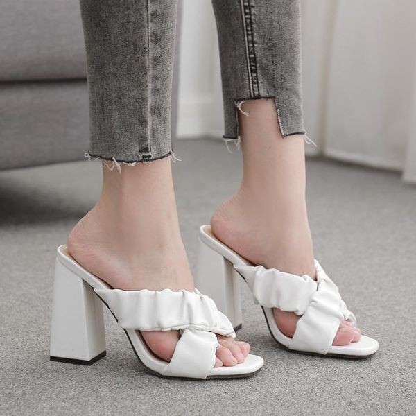 summer ins elegant women 10.5cm stripper high heels slides mules designer white nude slippers plus size shoes, Black
summer ins elegant women 10.5cm stripper high heels slides mules designer white nude slippers plus size shoes, Black