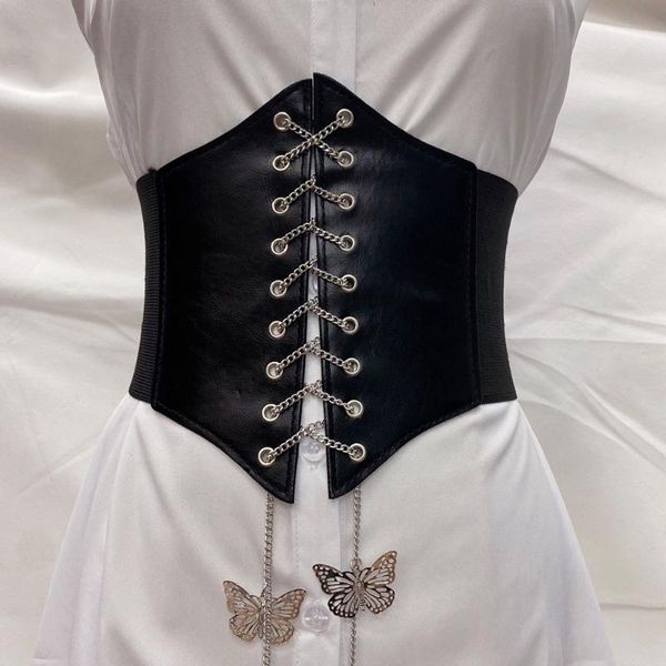 belts fashion women ultra super wide cummerbunds metal butterfly chain corset belt pu leather high waist, Black;brown
belts fashion women ultra super wide cummerbunds metal butterfly chain corset belt pu leather high waist, Black;brown