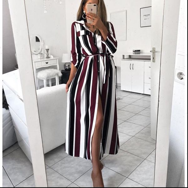 office turn down collar button womens dresses lace up long shirt autumn spring sleeve stripe maxi, Black;gray
office turn down collar button womens dresses lace up long shirt autumn spring sleeve stripe maxi, Black;gray