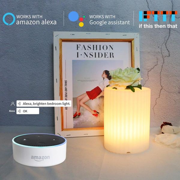 smart home control led voice vase night light rgb wifi app remote dimmable table for google amazon alex desk lamp
smart home control led voice vase night light rgb wifi app remote dimmable table for google amazon alex desk lamp
