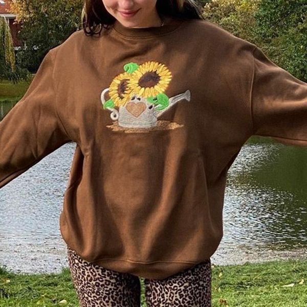 women's hoodies & sweatshirts fashion floral print round neck pullover long sleeve loose sweater brown, Black
women's hoodies & sweatshirts fashion floral print round neck pullover long sleeve loose sweater brown, Black