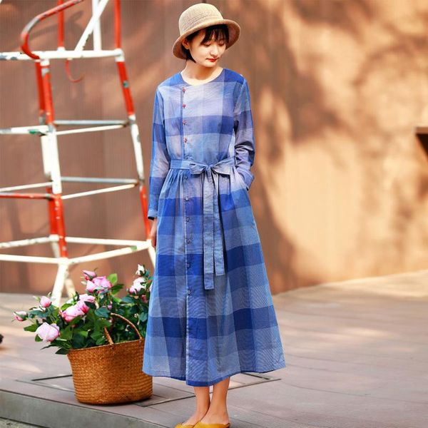 casual dresses johnature autumn fashion retro plaid o-neck pockets single breasted dress 2021 cotton linen loose comfortable women, Black;gray
casual dresses johnature autumn fashion retro plaid o-neck pockets single breasted dress 2021 cotton linen loose comfortable women, Black;gray