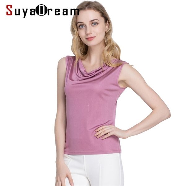 suyadream natural silk women jersey shirts draped neck solid summer tanks plus size base shirt white black gray purple 210705
suyadream natural silk women jersey shirts draped neck solid summer tanks plus size base shirt white black gray purple 210705