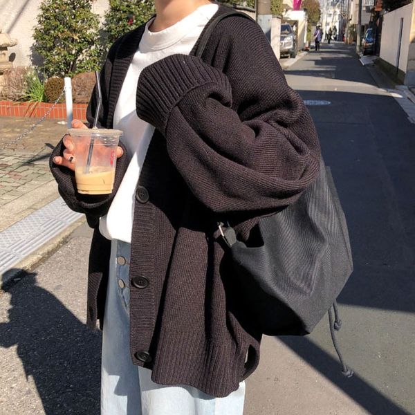 korean style fashion loose sweater casual solid color long-sleeved v-neck single-breasted cardigan sweater coat female 3xl, White;black
korean style fashion loose sweater casual solid color long-sleeved v-neck single-breasted cardigan sweater coat female 3xl, White;black