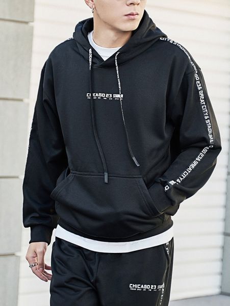 men letter graphic contrast tape drop shoulder drawstring hoodie & sweatpants 61as#, Gray
men letter graphic contrast tape drop shoulder drawstring hoodie & sweatpants 61as#, Gray