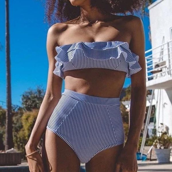 one-piece suits sale striped bandeau swimwear bikini ses women strapless ruffle swimsuit biquini summer high waist bathing suit beachwe
one-piece suits sale striped bandeau swimwear bikini ses women strapless ruffle swimsuit biquini summer high waist bathing suit beachwe