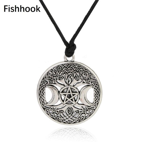 pendant necklaces fishhook knot triple moon goddess pentacle adjustable rope chain necklace men witchcraft jewelry wicca charms, Silver
pendant necklaces fishhook knot triple moon goddess pentacle adjustable rope chain necklace men witchcraft jewelry wicca charms, Silver