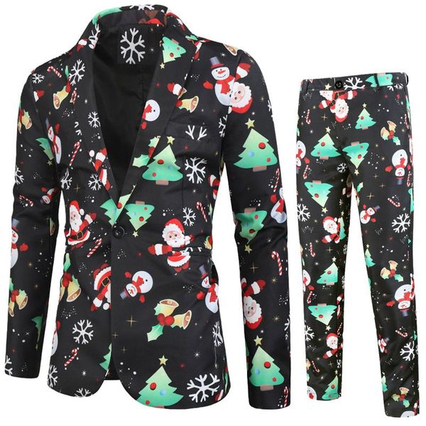 men's suits & blazers men suit fashion casual slim sets santa claus printed jacket pants christmas party formal dress blazer stage perf, White;black
men's suits & blazers men suit fashion casual slim sets santa claus printed jacket pants christmas party formal dress blazer stage perf, White;black
