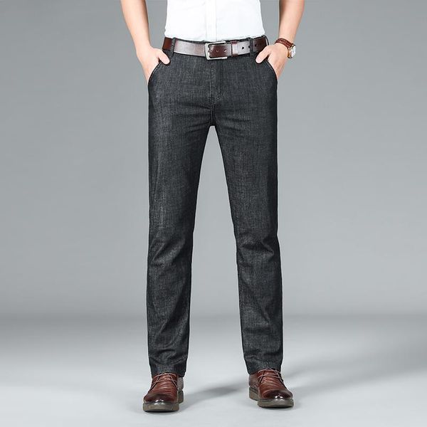 men's jeans spring summer loose straight leg casual large size middle-aged high waist business pants denim four seasons, Blue
men's jeans spring summer loose straight leg casual large size middle-aged high waist business pants denim four seasons, Blue