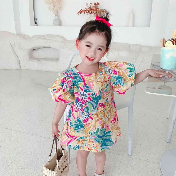 girls fashion puff sleeve girl dress floral printing summer cotton short casual clothings, Red;yellow
girls fashion puff sleeve girl dress floral printing summer cotton short casual clothings, Red;yellow