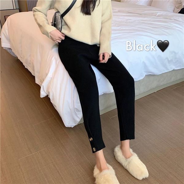 women's pants & capris black knitted trousers autumn and winter 2021 online red high, Black;white
women's pants & capris black knitted trousers autumn and winter 2021 online red high, Black;white