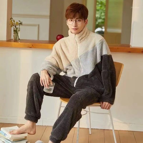 men's sleepwear winter warm pajamas set men long sleeve thick flannel soft suits fashion male nightwear pyjamas lounge homewear home, Black;brown
men's sleepwear winter warm pajamas set men long sleeve thick flannel soft suits fashion male nightwear pyjamas lounge homewear home, Black;brown