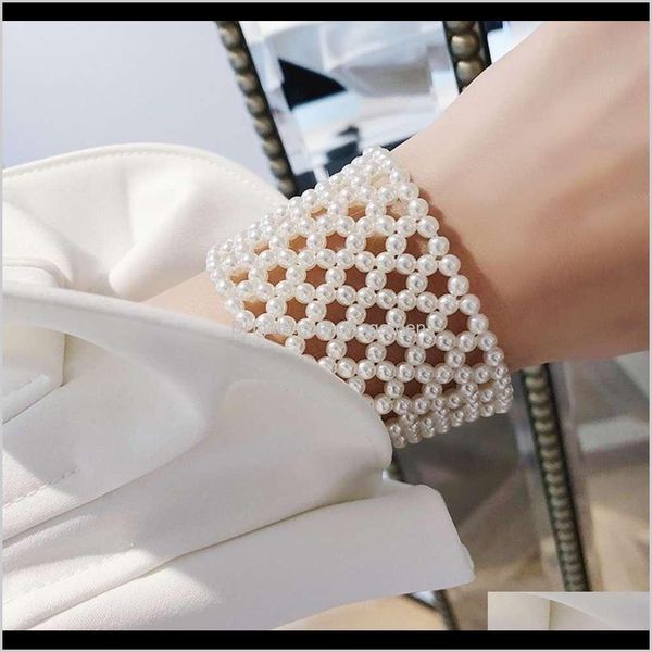 other bracelets drop delivery 2021 autumn winter japanese and korean net red wide version pearl pure hand woven jewelry womens elastic brace, Golden;silver
other bracelets drop delivery 2021 autumn winter japanese and korean net red wide version pearl pure hand woven jewelry womens elastic brace, Golden;silver