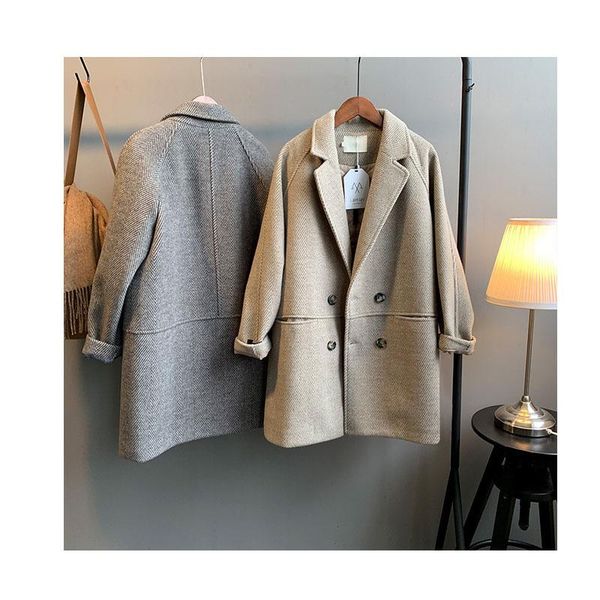 women's wool & blends women winter coats 2021 fashion elegant long soft coat korean oversize warm jacket female casual vintage overcoat, Black
women's wool & blends women winter coats 2021 fashion elegant long soft coat korean oversize warm jacket female casual vintage overcoat, Black