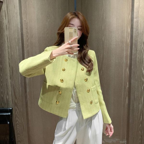 women's wool & blends sweetxue 2021 solid color small fragrance french double-breasted long-sleeved suit jacket women korean fashion fe, Black
women's wool & blends sweetxue 2021 solid color small fragrance french double-breasted long-sleeved suit jacket women korean fashion fe, Black