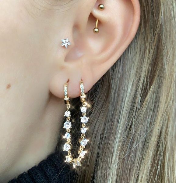 dangle & chandelier 5a sparking bling cz link chain tassel double piercing 2 hole fashion women jewelry high quality, Silver
dangle & chandelier 5a sparking bling cz link chain tassel double piercing 2 hole fashion women jewelry high quality, Silver