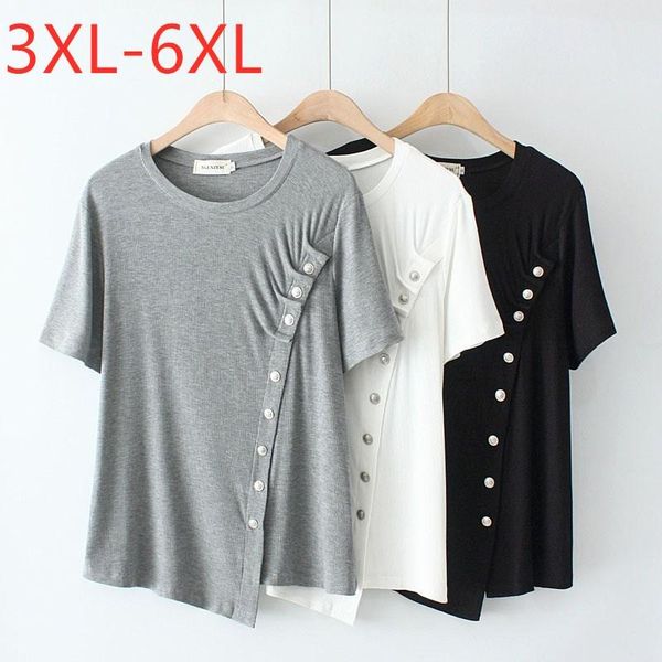 plus size t-shirt 2021 ladies summer knit for women large short sleeve loose gray white button o-neck 3xl 4xl 5xl 6xl, Black
plus size t-shirt 2021 ladies summer knit for women large short sleeve loose gray white button o-neck 3xl 4xl 5xl 6xl, Black