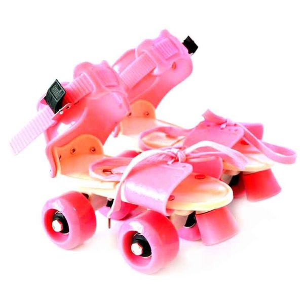 

children two lines roller skates double row 4 wheel skating shoes adjustable size sliding slalom inline gifts for kid &