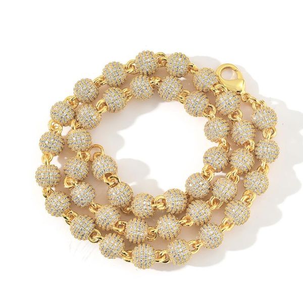 chains bling 8mm big round ball necklaace hip hop charm necklace iced out cubic zirconia gold color neckalce jewelry for gift, Silver
chains bling 8mm big round ball necklaace hip hop charm necklace iced out cubic zirconia gold color neckalce jewelry for gift, Silver