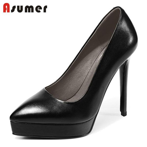 dress shoes asumer 2021 genuine leather women pumps pointed toe single thin high heel platform woman black
dress shoes asumer 2021 genuine leather women pumps pointed toe single thin high heel platform woman black