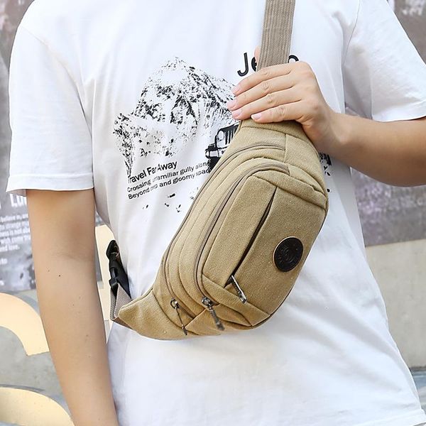 men and women canvas waist bag outdoor riding vintage casual chest large-capacity black fanny pack mobile phone bags
men and women canvas waist bag outdoor riding vintage casual chest large-capacity black fanny pack mobile phone bags