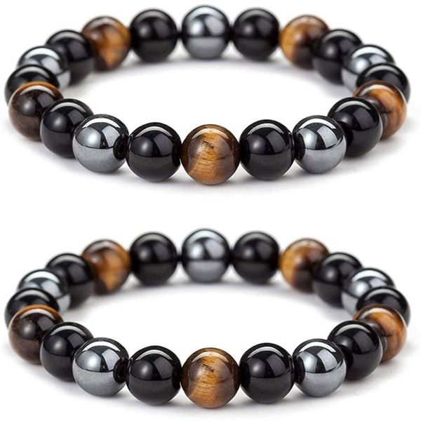 beaded, strands triple protection bracelet for bring luck and prosperity hematite black obsidian tiger eye stone bracelets men women (2pcs)
beaded, strands triple protection bracelet for bring luck and prosperity hematite black obsidian tiger eye stone bracelets men women (2pcs)