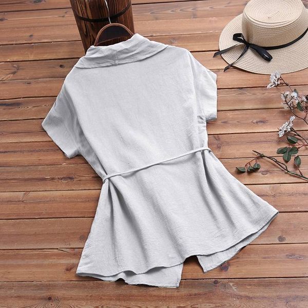 women's blouses & shirts zanzea summer short sleeve asymmetrical blouse lapel neck tunic casual lace up shirt femininas blusas plus siz, White
women's blouses & shirts zanzea summer short sleeve asymmetrical blouse lapel neck tunic casual lace up shirt femininas blusas plus siz, White