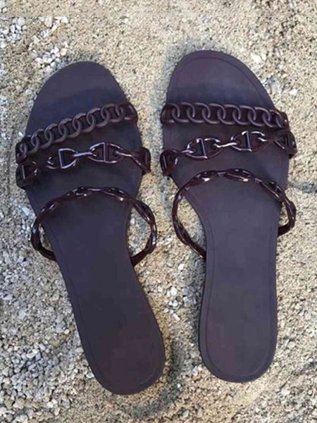 bottom summer flat chain h pig nose bali holiday outside jelly beach cool slippers women's fashion yw yw, Black
bottom summer flat chain h pig nose bali holiday outside jelly beach cool slippers women's fashion yw yw, Black