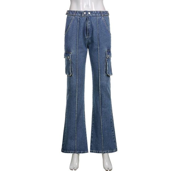 women's jeans multi pocket y2k aesthetic european and american streetwear style high waist denim cargo pants for women quality, Blue
women's jeans multi pocket y2k aesthetic european and american streetwear style high waist denim cargo pants for women quality, Blue