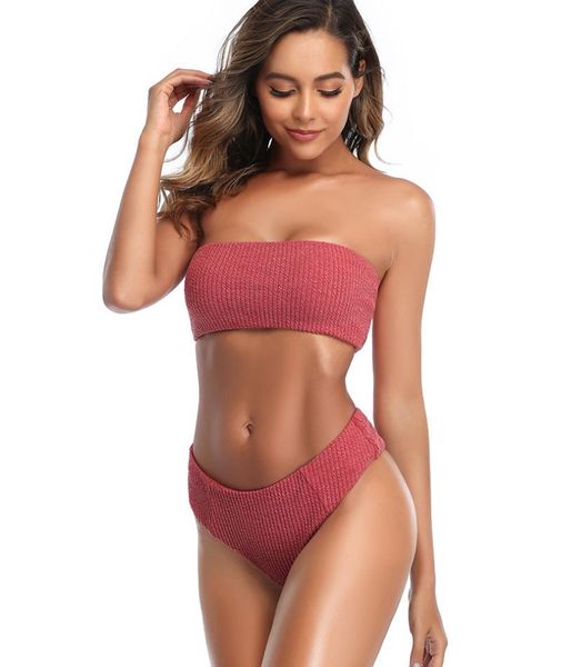women's high cut bandeau bikini set strapless solid color 2 pieces bathing suit swimsuit one-piece suits
women's high cut bandeau bikini set strapless solid color 2 pieces bathing suit swimsuit one-piece suits