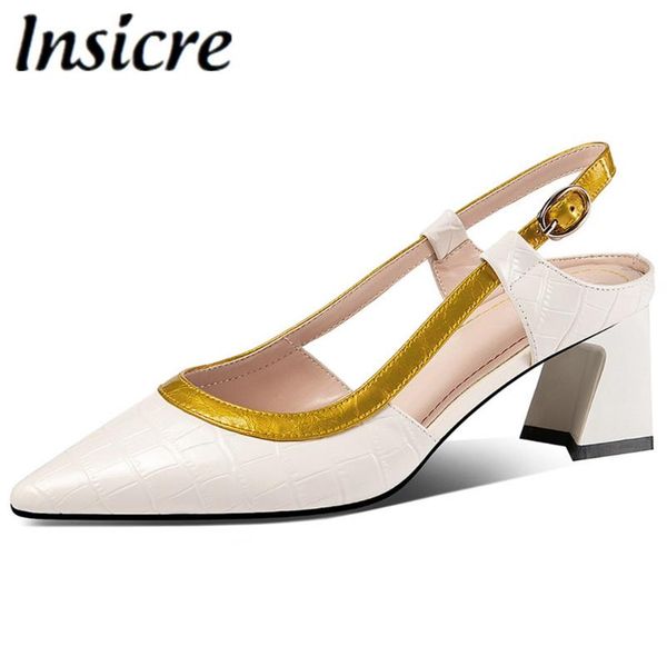 sandals insicre 2021 fashion brand mixed color high heels slingback pointed toe cow leather ankle strap sandal comfortable shoes, Black
sandals insicre 2021 fashion brand mixed color high heels slingback pointed toe cow leather ankle strap sandal comfortable shoes, Black