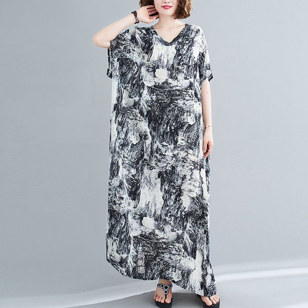 dressed female 2021 summer product retro-ink printing robe fat mm more girly dress covering the meat was thin and loose, Black;gray
dressed female 2021 summer product retro-ink printing robe fat mm more girly dress covering the meat was thin and loose, Black;gray