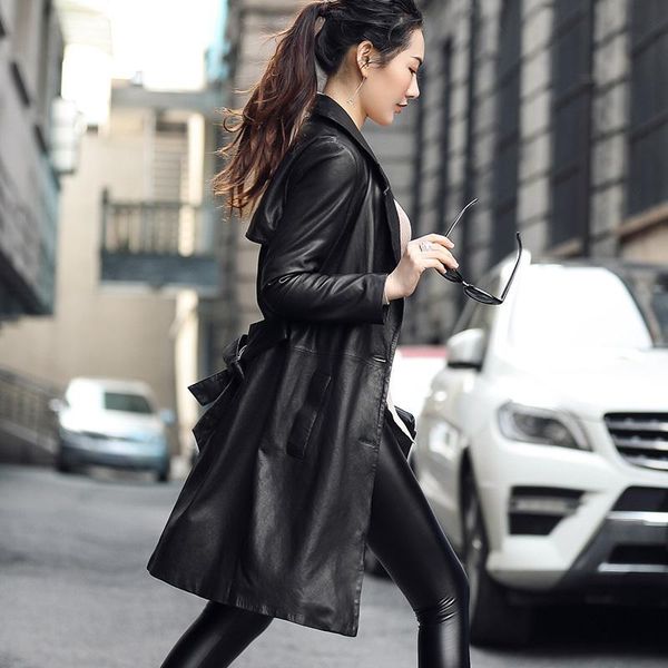 women's leather & faux autumn winter warm real jacket women black turn down collar with belt genuine outwear manteau femme
women's leather & faux autumn winter warm real jacket women black turn down collar with belt genuine outwear manteau femme