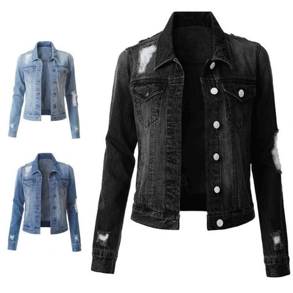 women's jackets denim coat jacket short jean outerwear ripped washed single breasted lapel jeans streetwear, Black;brown
women's jackets denim coat jacket short jean outerwear ripped washed single breasted lapel jeans streetwear, Black;brown