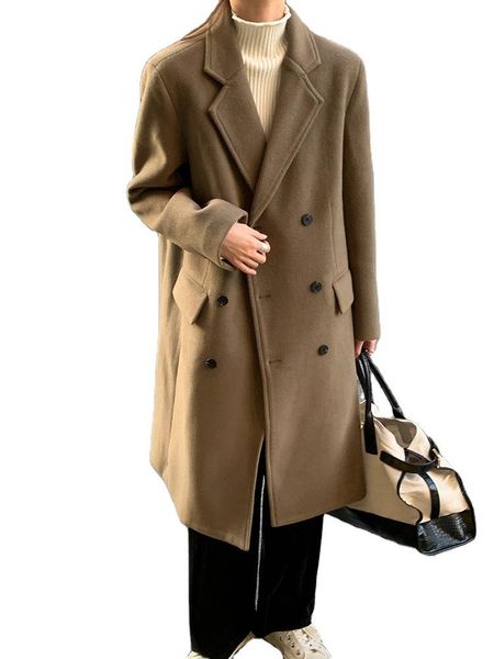 women's wool & blends a woolen coat middle long winter 2021 suit collar temperament korean versatile windbreaker, Black
women's wool & blends a woolen coat middle long winter 2021 suit collar temperament korean versatile windbreaker, Black