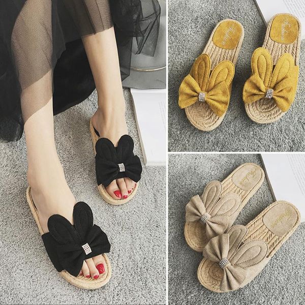 slippers slipper women's fashion students sandals flat bow outer wear thick bottomed summer shoes, Black
slippers slipper women's fashion students sandals flat bow outer wear thick bottomed summer shoes, Black