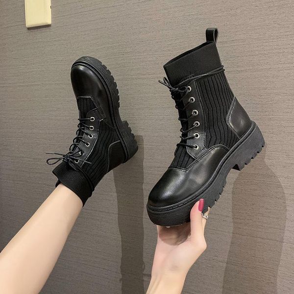 boots thick bottom lacing british autumn high heel non-slip short tube little lady, Black
boots thick bottom lacing british autumn high heel non-slip short tube little lady, Black