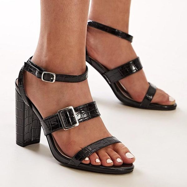 summer mature chunk heel sandals women pu leather ankle buckle strap rubber sole peep toe fashion dress ladies shoes female 2021, Black
summer mature chunk heel sandals women pu leather ankle buckle strap rubber sole peep toe fashion dress ladies shoes female 2021, Black