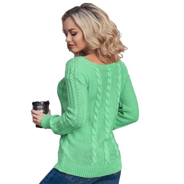 women's sweaters 2021 autumn and winter knitted sweater women round neck twist casual all-match pullover qm*, White;black
women's sweaters 2021 autumn and winter knitted sweater women round neck twist casual all-match pullover qm*, White;black