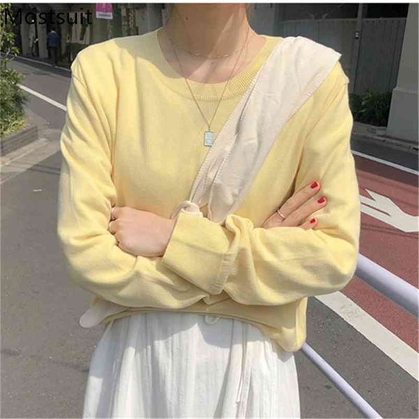 autumn korean solid knitted women sweaters pullovers long sleeve o-neck casual fashion simple loose ladies 210513, White;black
autumn korean solid knitted women sweaters pullovers long sleeve o-neck casual fashion simple loose ladies 210513, White;black