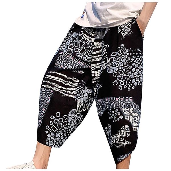 men's cotton-linen casual pants geometric pattern harem lightweight elastic waist beachwear shorts male home ll3, Black
men's cotton-linen casual pants geometric pattern harem lightweight elastic waist beachwear shorts male home ll3, Black