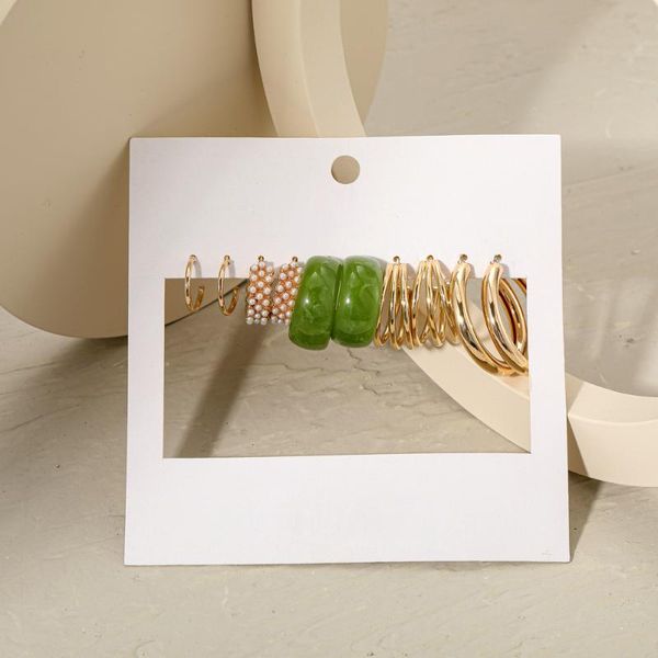 hoop & huggie 5pcs/set fashion simple geometric earrings sets creative hip hop resin earring for women charm wild party jewelry accessory, Golden;silver
hoop & huggie 5pcs/set fashion simple geometric earrings sets creative hip hop resin earring for women charm wild party jewelry accessory, Golden;silver