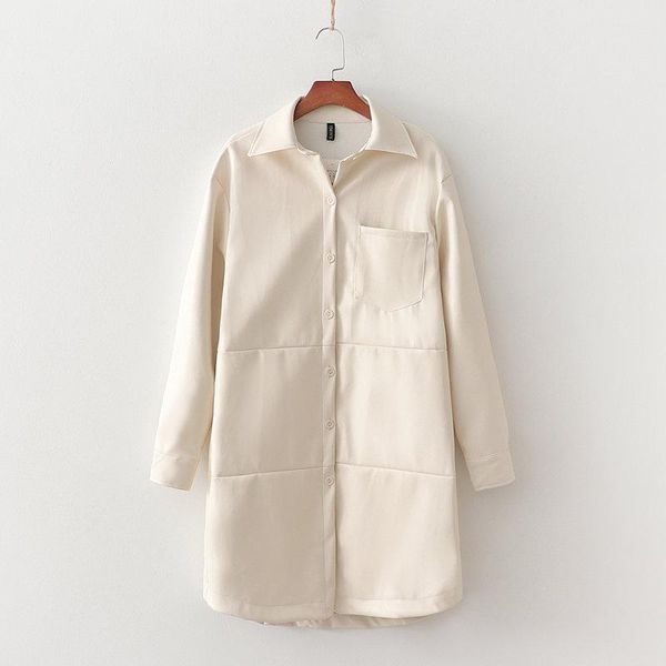 women's blouses & shirts 2021 women-clothing spring autumn casual loose leather long shirt blusas y camisas chemise femme mujer vetemen, White
women's blouses & shirts 2021 women-clothing spring autumn casual loose leather long shirt blusas y camisas chemise femme mujer vetemen, White