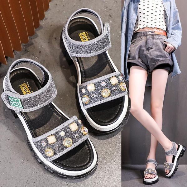sandals sports women's flat bottom student shoe 2021 summer wild platform shoes thick, Black
sandals sports women's flat bottom student shoe 2021 summer wild platform shoes thick, Black