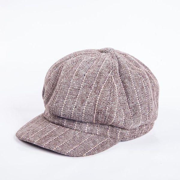 berets est felt stripe beret for women casual thicken warm sboy cap lady octagonal hat outdoor fashion 3 colors, Blue;gray
berets est felt stripe beret for women casual thicken warm sboy cap lady octagonal hat outdoor fashion 3 colors, Blue;gray