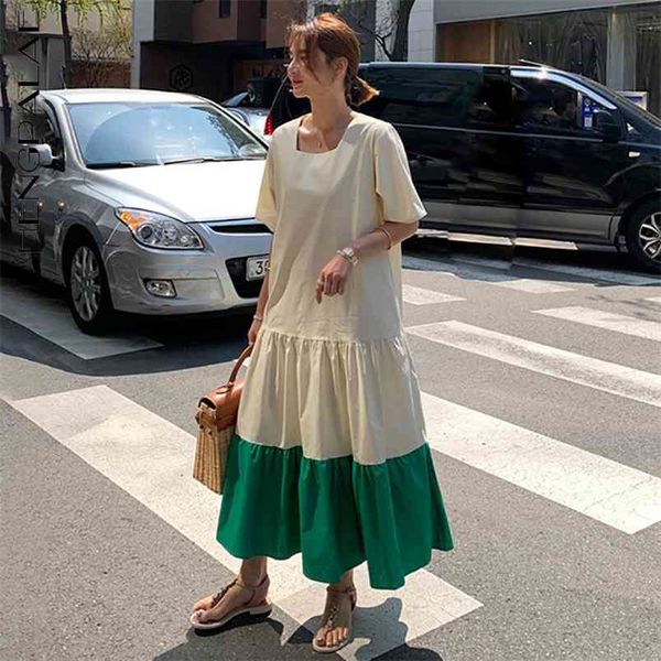 contrast color patchwork dress women's summer square collar short sleeve mid-calf dresses female tide 5e375 210427, Black;gray
contrast color patchwork dress women's summer square collar short sleeve mid-calf dresses female tide 5e375 210427, Black;gray
