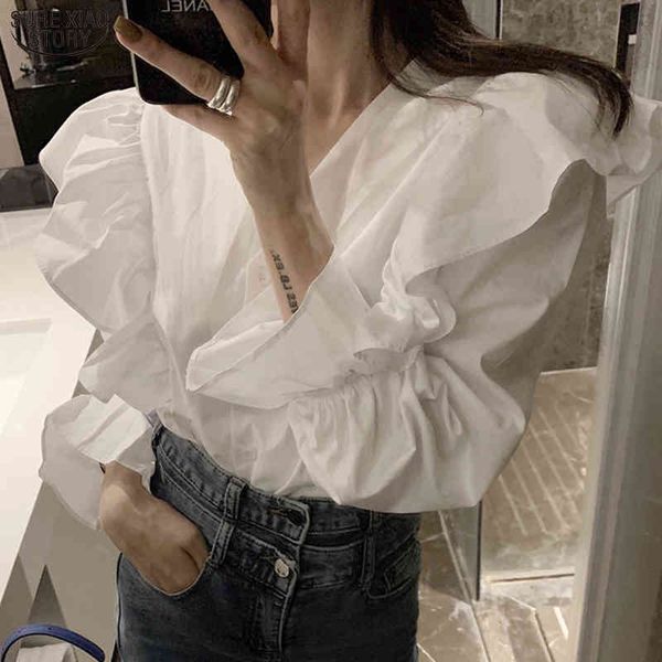 autumn korean style ruffles v-neck long-sleeve shirt solid elegant women blouse ladies cardigan blusas 9656 210415, White
autumn korean style ruffles v-neck long-sleeve shirt solid elegant women blouse ladies cardigan blusas 9656 210415, White